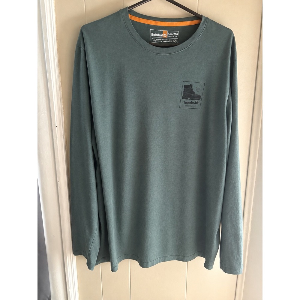 Timberland Mens XXL Green Long Sleeve Graphic T-Shirt The Original 10061 Boot